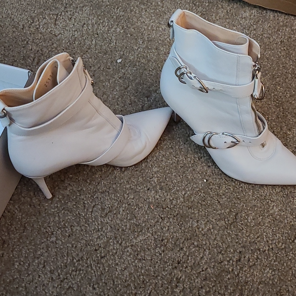 White stiletto boots